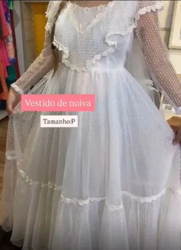 Vestido de Noiva Vintage Retro tamanho P
