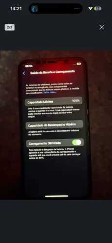 iPhone XS 100% bateria