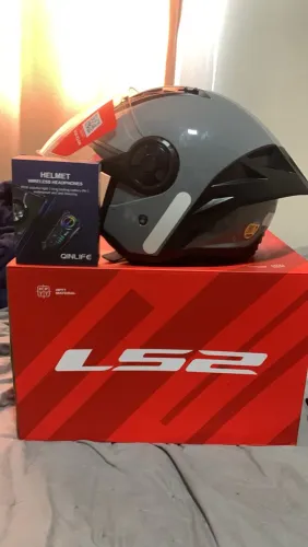 Capacete LS2 OF616 Airflow II Nardo Grey + Intercomunicador
