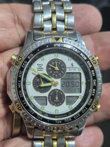 Relógio SECULUS WORLD TIME CRONOGRAPH - REVISADO