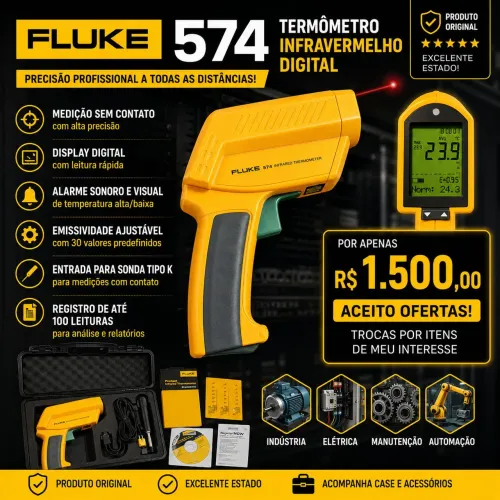 Fluke 574 - Termômetro Digital Infravermelho de Precisão