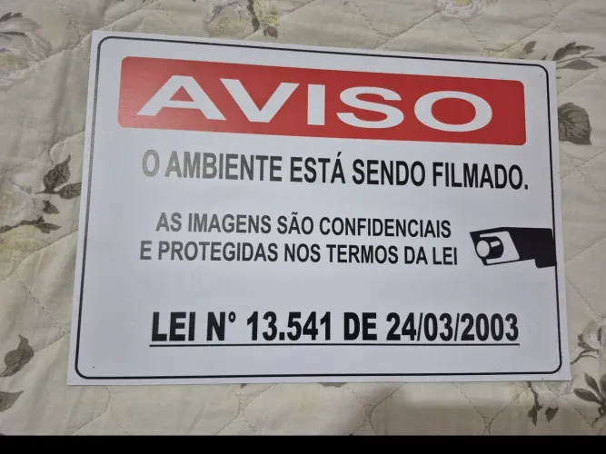 03 placas de pvc você está sendo filmado