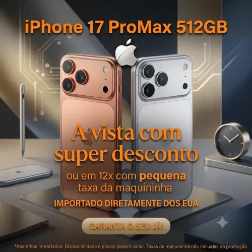 iPhone 17 ProMax 512 laranja e prata 