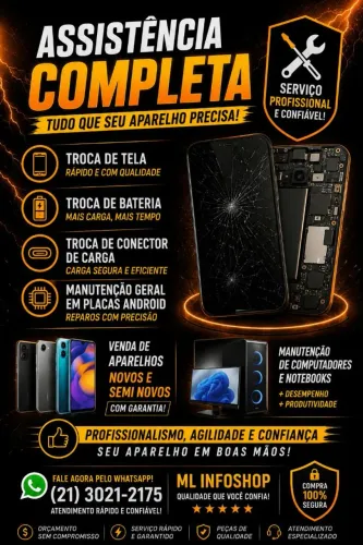 PROMOÇÃO!!! Troca de Tela iPhone, Samsung e Motorola | ML INFOSHOP