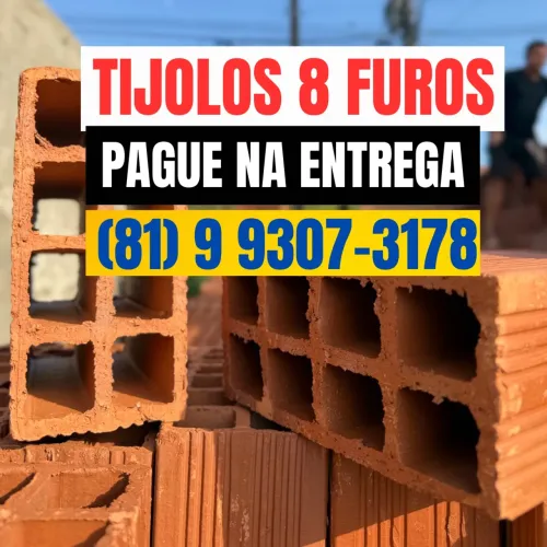 Tijolo tijolos 8 furos - TIPO A PRIMEIRA MÃO