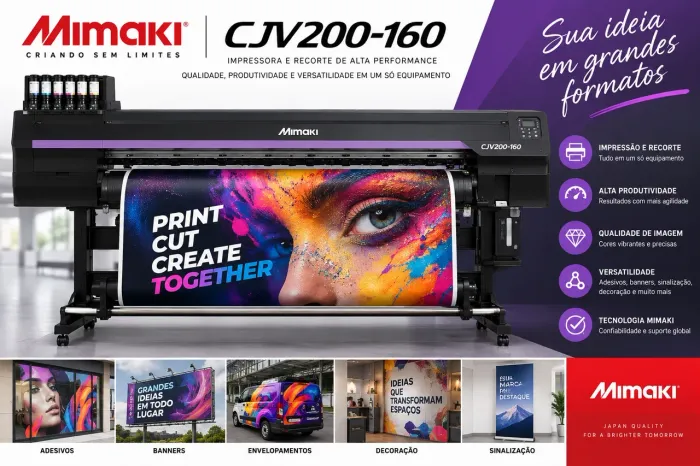 Mimaki CJV200-160 - Impressão e Recorte | Parcelo
