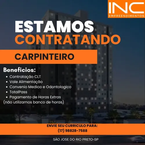 VAGA DE EMPREGO - CARPINTEIRO