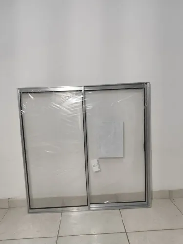 JANELA DE ALUMÍNIO VITRO 2 FOLHAS - SEM GRADE - 1,00 x 1,00 - BRILHANTE