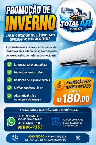 Promoção de limpeza de ar condicionado