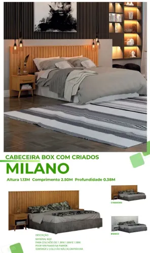 Cabeceira casal com mesas de cabeceira ripada