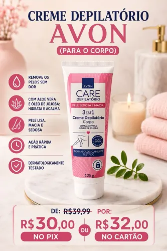 Creme depilatório para o corpo avon 125g