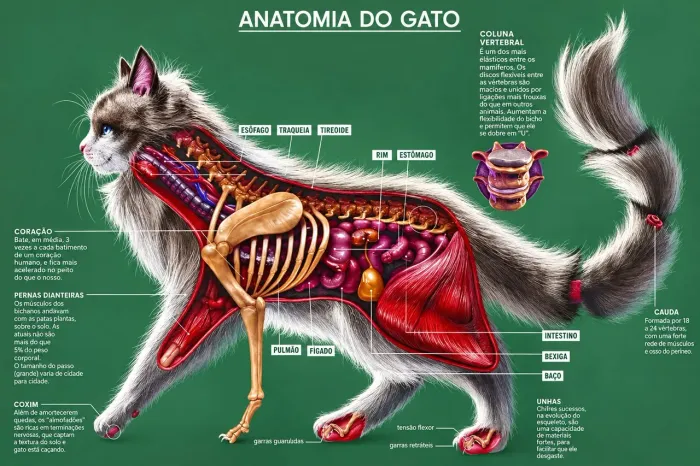mapa de anatomia do gato