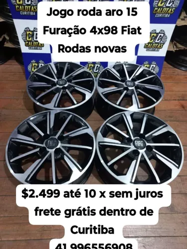 Rodas de liga leve aro 15 furação Fiat $2.499 até 10 x sem juros entrega grátis no cartão