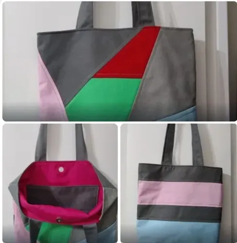 Bolsa em Brim Artesanal modelo único Cod 054