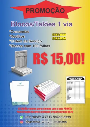 Blocos/taloes/recibos/OS/atestado