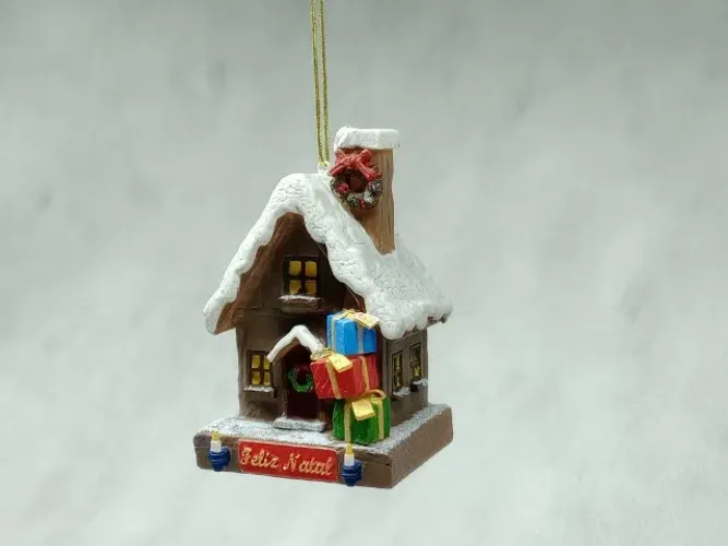 Enfeite de Natal Casinha nevada para árvore