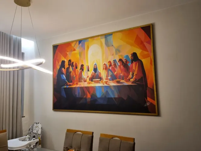 Quadro Santa Ceia Geométrico