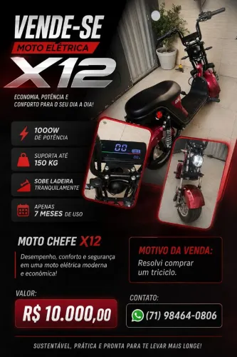 Moto elétrica X12 Moto chefe.