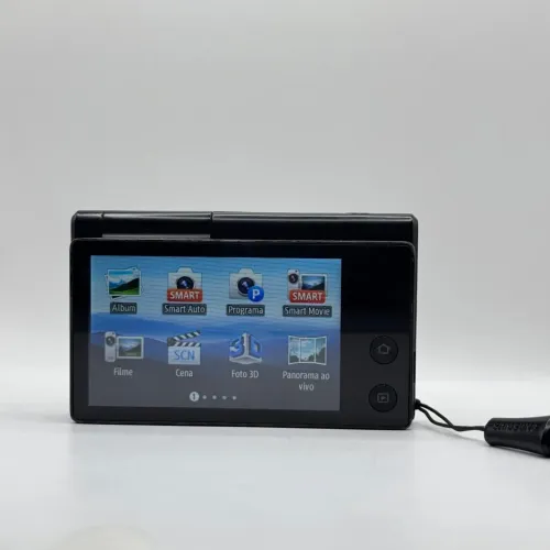 Câmera digital samsung mv800 preta com tela flip 