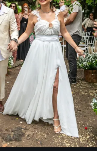 Vestido de noiva longo off white