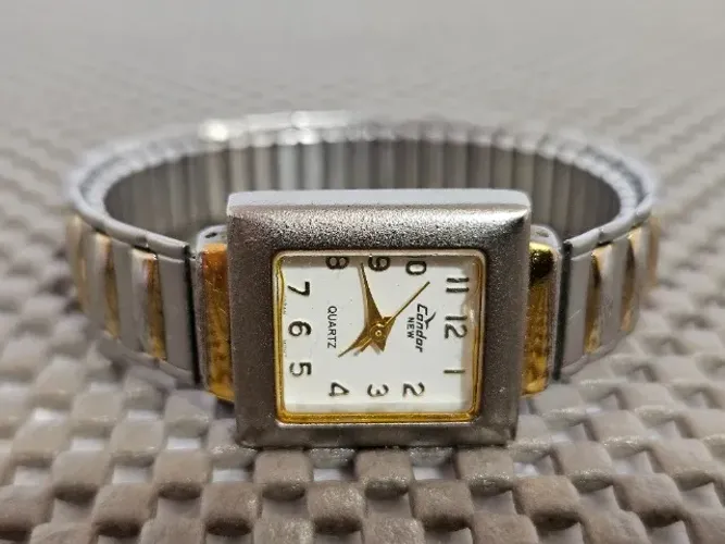 Relógio Feminino Retrô Condor Bicolor - Pulseira Elástica - Vintage