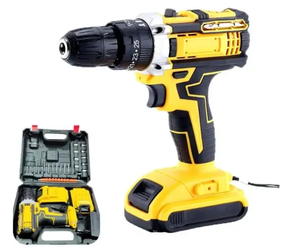 Parafusadeira a bateria na maleta com intes 