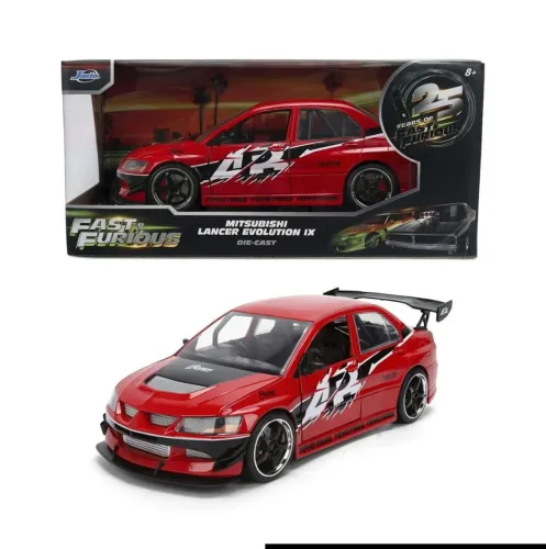 Jada 1:24 Velozes e Furiosos Mitsubishi Lancer Evolution IX Vermelho Diecast 