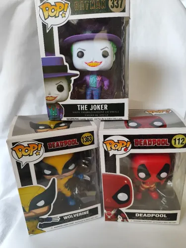 Bonecos colecionáveis POP (Wolverine + Coringa + Deadpool) Barato