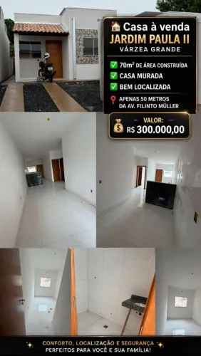 Vende-se casas com 2/4 sendo uma suíte no bairro Paula II em Várzea Grande-MT