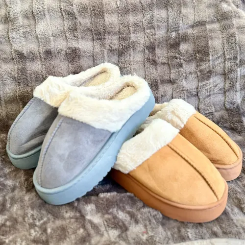 Pantufa plataforma forrada