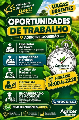 Vagas Agricer Boqueirão