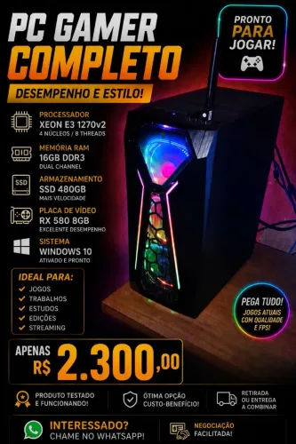 Computador completo , bom pra tudo , tanto pra jogos como pra estudo .
