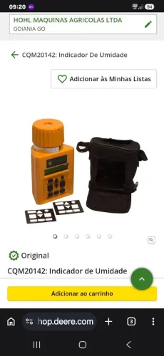 Medidor de umidade de grãos Jonh Deere
