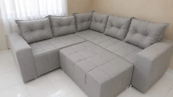 Sofá de canto L pronta entrega