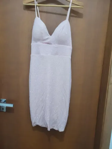 Vestido Rose com brilho