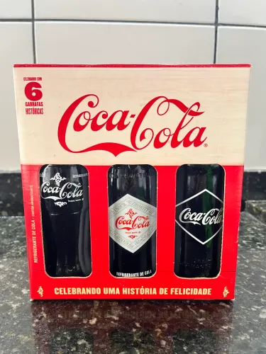Kit Coca-Cola 6 Garrafas Históricas - Edição Colecionador. Produto vencido (2016)