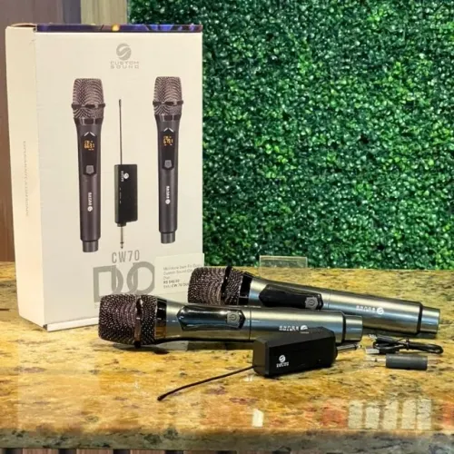 Microfone Sem Fio Duplo Custom Sound CW 70 Duo
