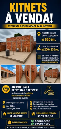 Kitnets - investidor- aluguel