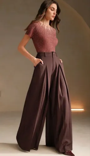 Calça alfaiataria pantalona SHEIN