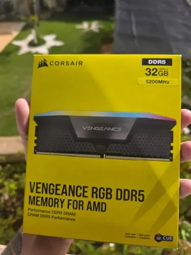 (Lacrada) Memória RAM, 32GB (2x16GB), DDR5, 5200MHz, CL40, Corsair Vengeance RGB Cinza