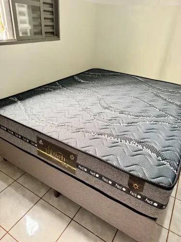 Cama Box Molas Ensacadas Casal Base E Colchão 26Cm Novo , (Mega Promoção)