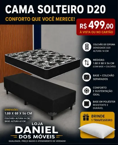 Cama espuma D20 _ Entrega grátis Fortaleza