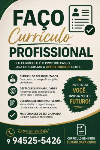Faço currículo profissional
