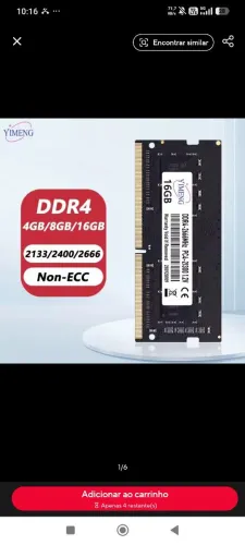 Memória ram ddr4 para notebook