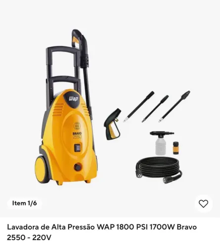 ? Lavadora de Alta Pressão WAP Bravo 2550 - 220V (Praticamente Nova / Ótimo Estado!)