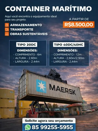 CONTAINER MARÍTIMO 20 PÉS | PRONTA ENTREGA | CEARÁ