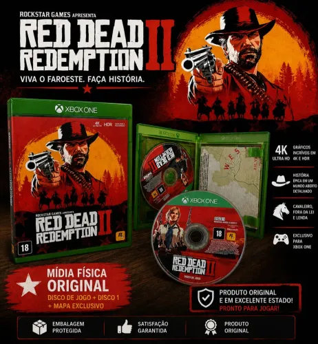 Jogo original Red Dead Redemption 2 completo com mapa para Xbox One /S/ Series x 