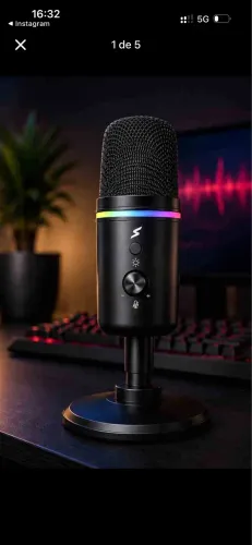 Microfone Gamer SuperFrame Voice RGB