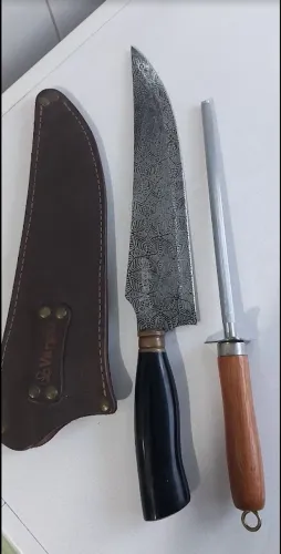 Faca Artesanal Estilo Arabe Aço Carbono VARGAS com certificado