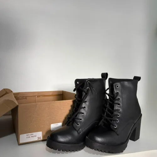 Bota coturno feminina preta 36
